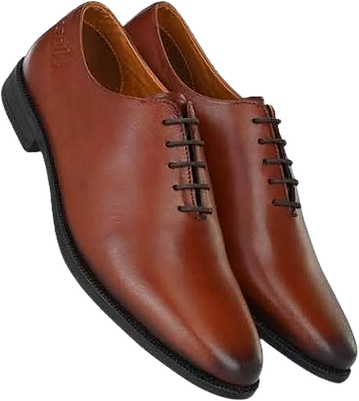 Genuine leather whole-cut oxford shoes